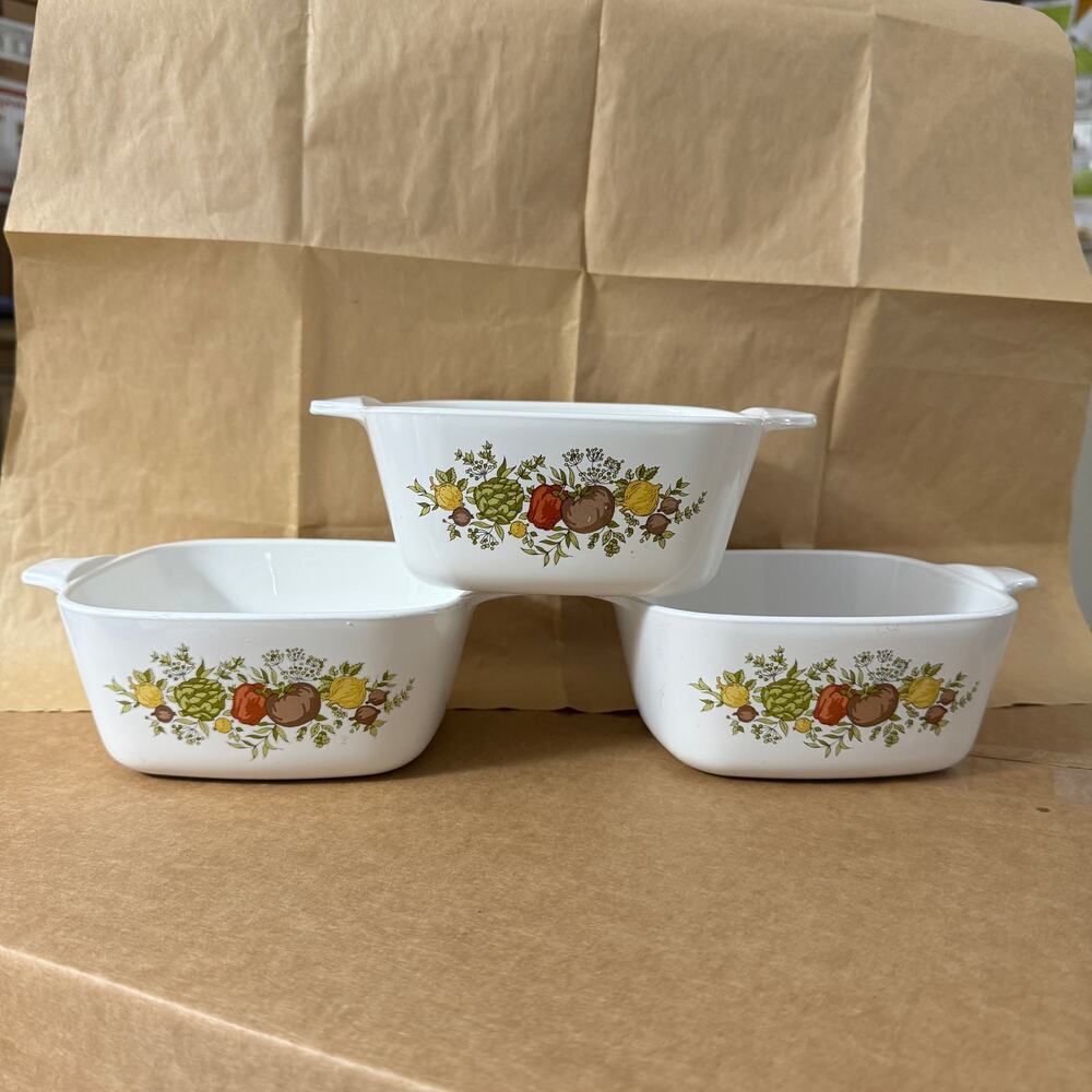 Spice of life, Petite Pans, Corning Ware P-43-B, halogram, 3 dishes,  Le Percil
